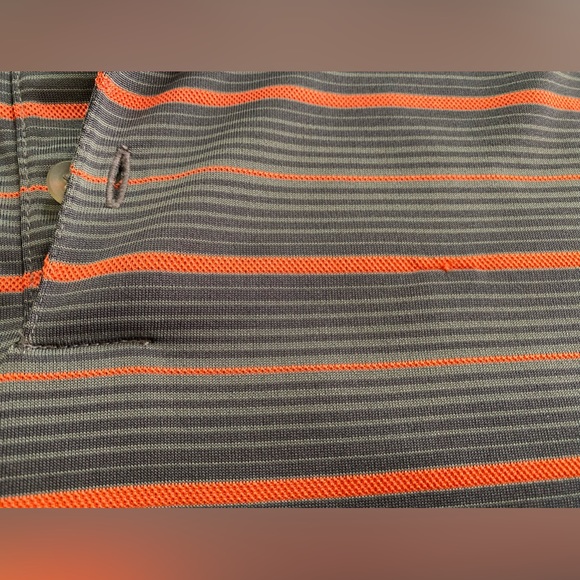 Nike golf polo shirt. Dry-fit. Gray orange Stripes.men's S - Picture 10 of 10